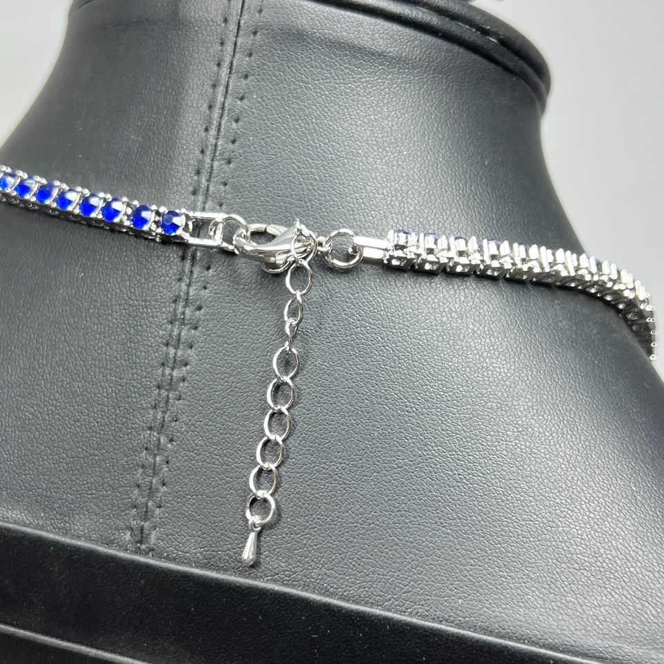 Blue Glass Blue Crystal Necklace IOB
