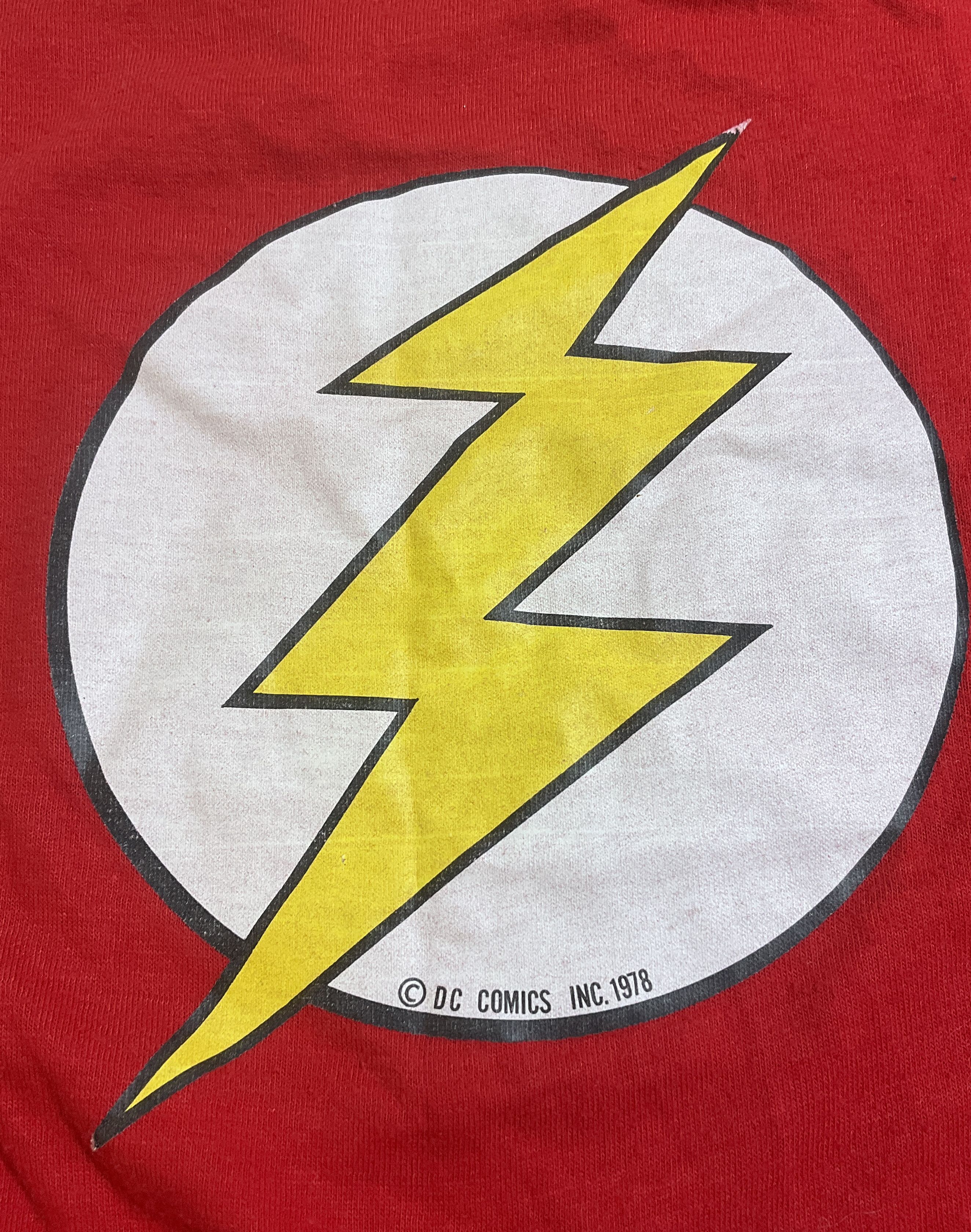 Vintage 1970s The Flash T Shirt DC Comics 1978 Logo Graphic Tee Youth Red