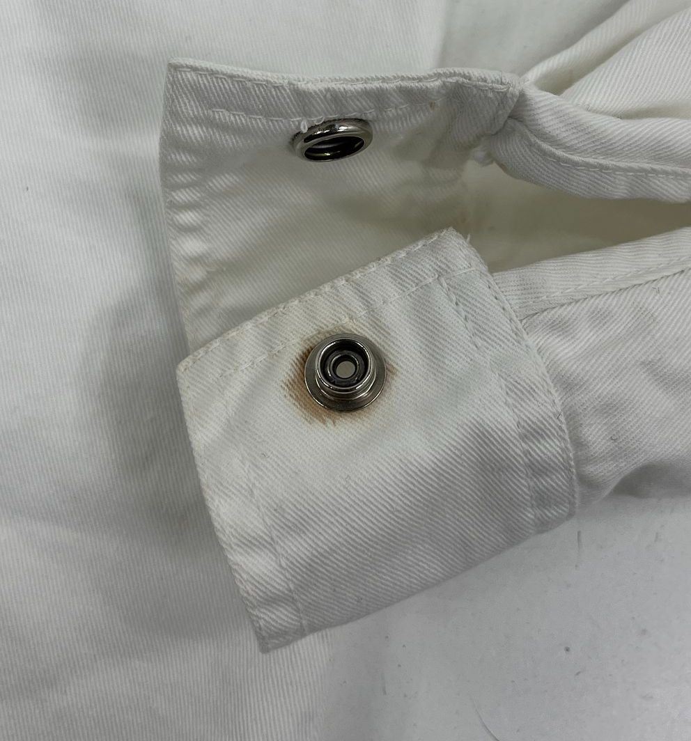 Enerma White Full Zip Hooded Cotton Twill Jacket Men's 22.5" Chest