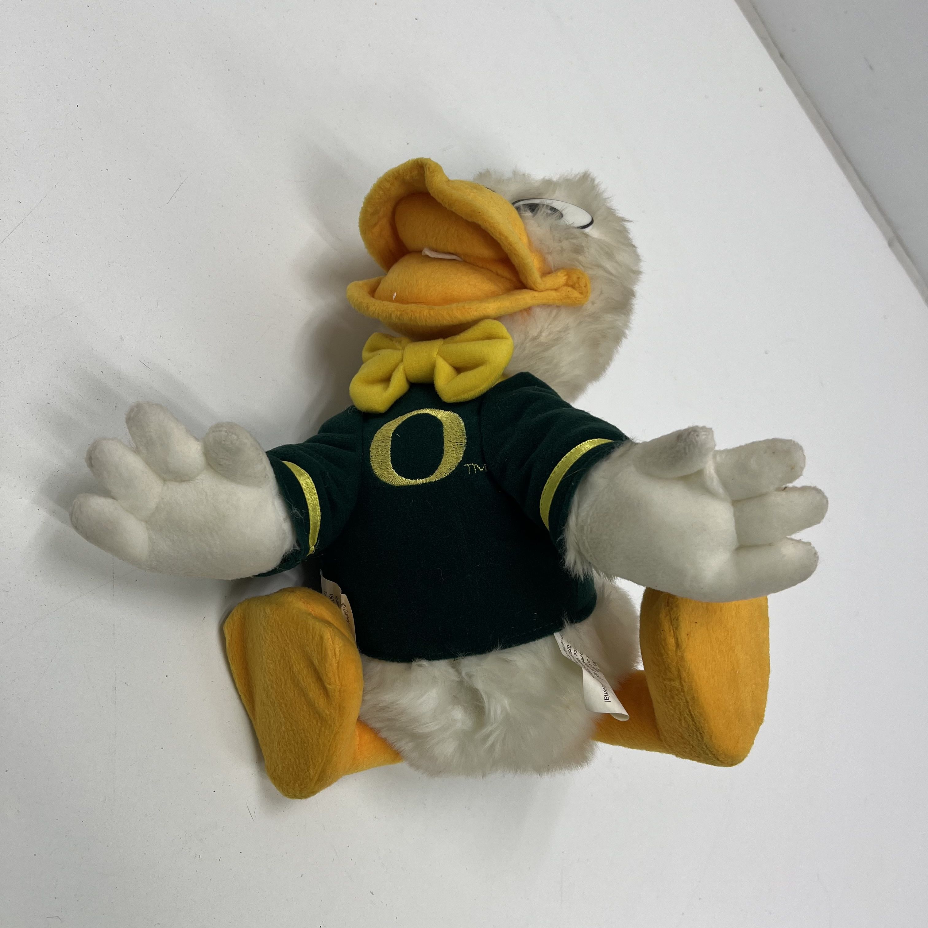 Vintage 90s Disney Oregon Ducks Mascot Plush The Duck Puddles Stuffed Animal