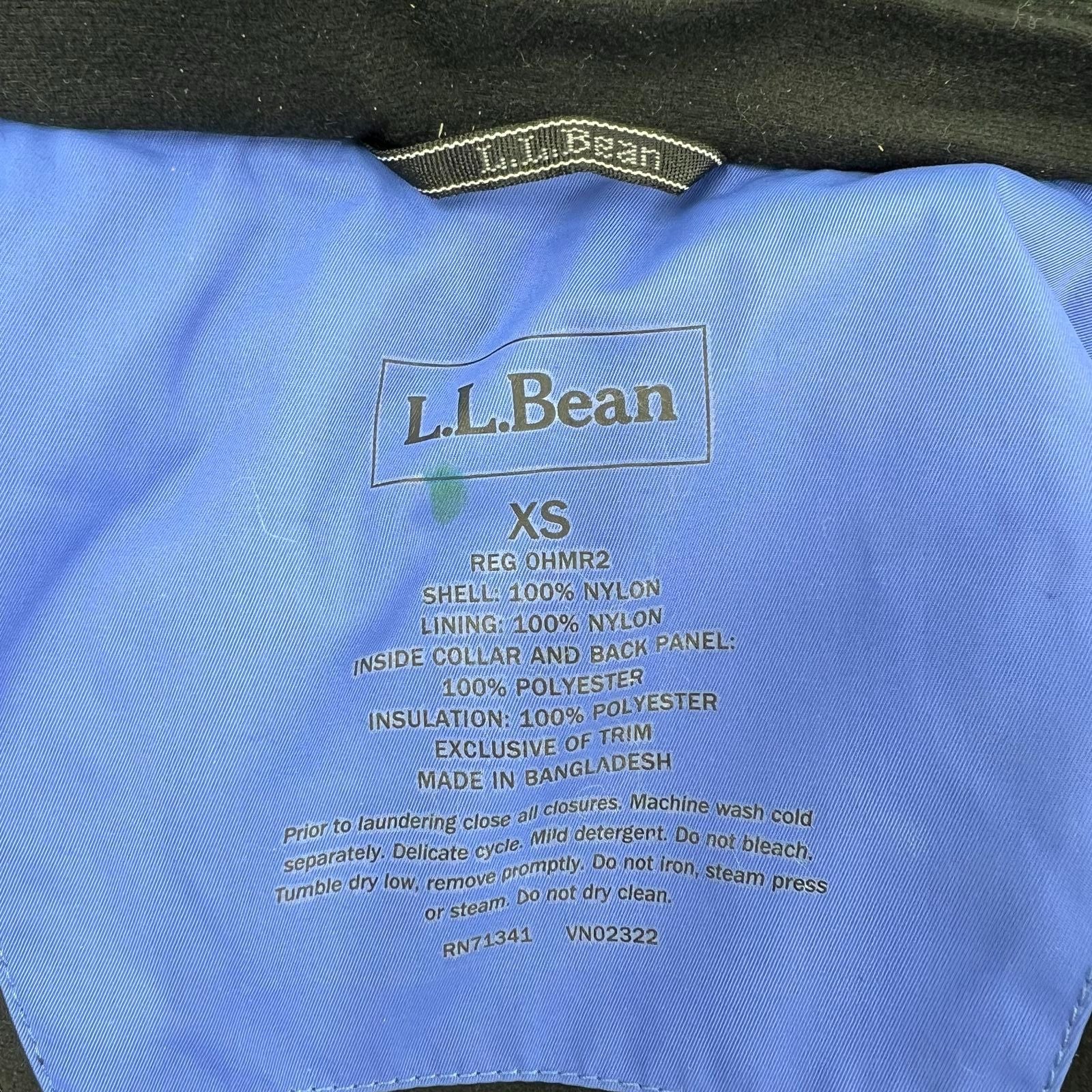 L.L. Bean Blue Primaloft Insulated Hooded Puffer Jacket Womens XS