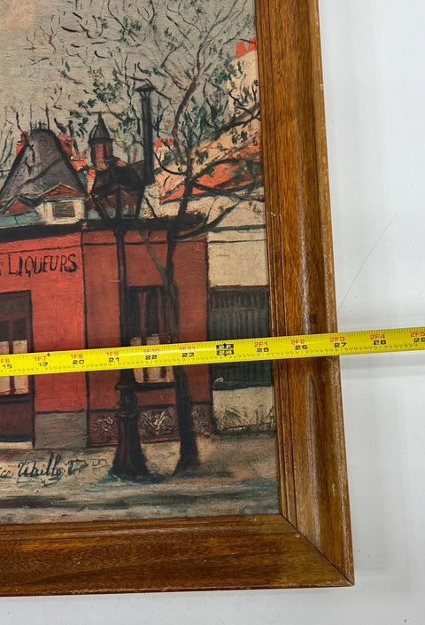 Vintage Mid-Century Maurice Utrillo Parisian Street Scene Framed Wall Art Print