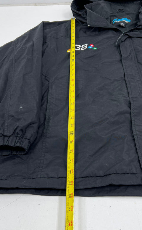 Vintage Y2K M&Ms Racing Black Hooded NASCAR Jacket Men's 2XL Tri-Mountain 38