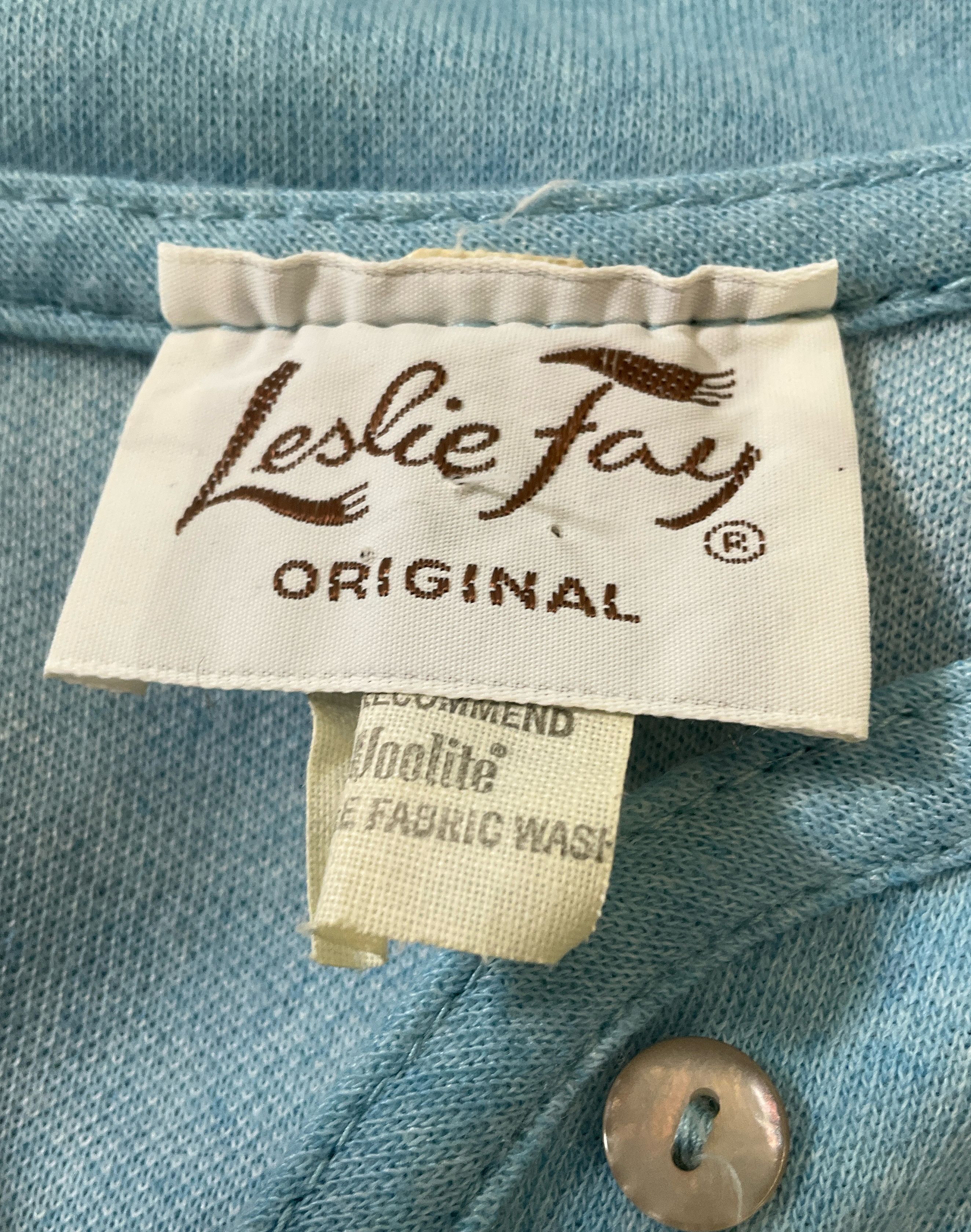 Leslie Fay Women's Blue Dress & Cropped Jacket Set VOLUP Size 18 Vintage 1970s