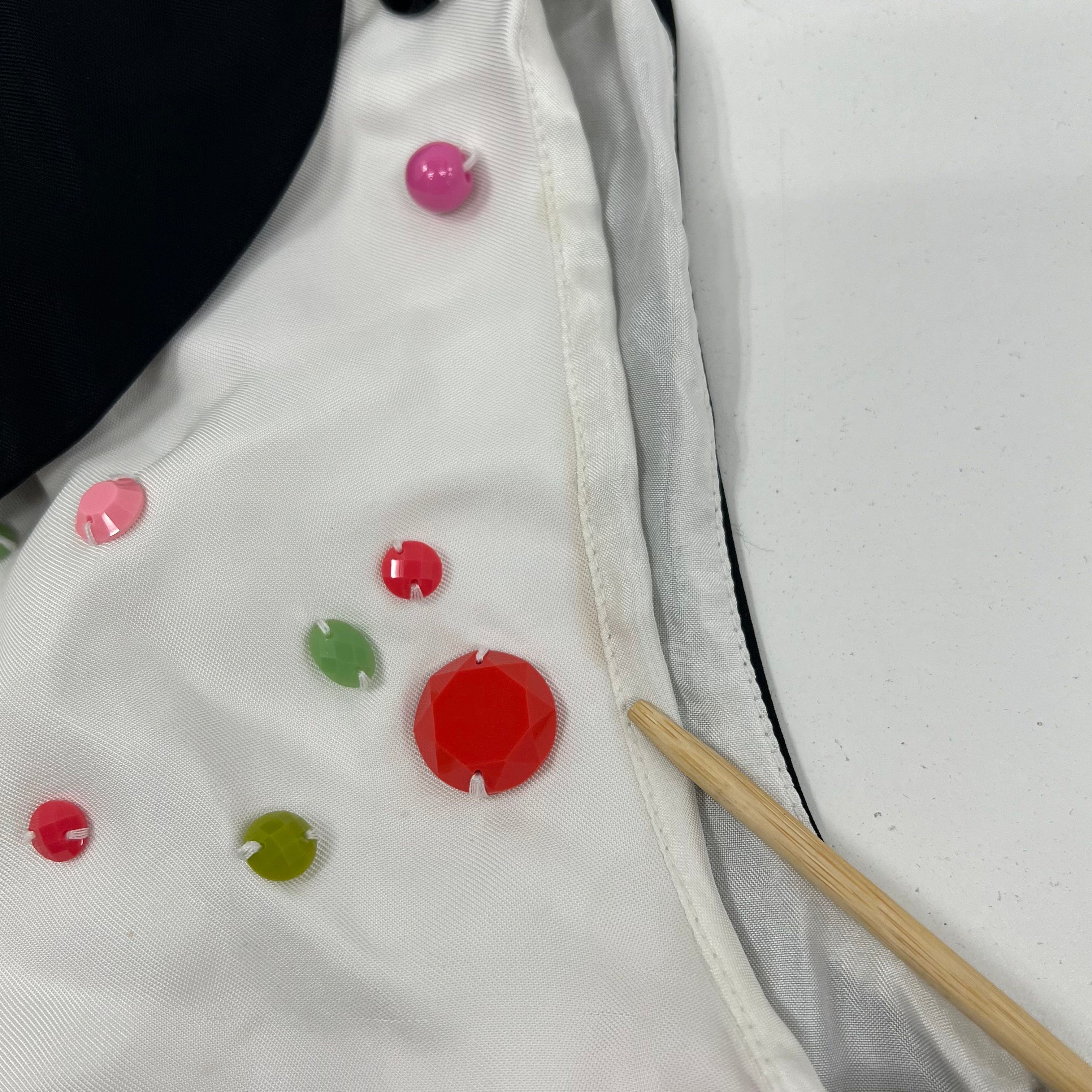 Kate Spade White Embellished Collared Sleeveless Blouse Size 2
