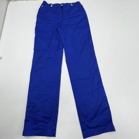 Vintage Y2K St John Sport Blue High Rise Straight Leg Pants Women's Size 12