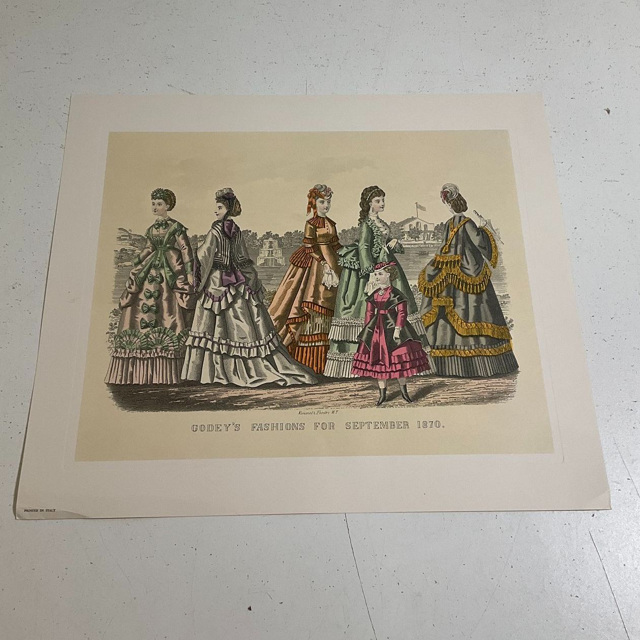 McCall's Centennial Portfolio Godey's Fashion Prints 1870 Lot of 4 12x14 Italy