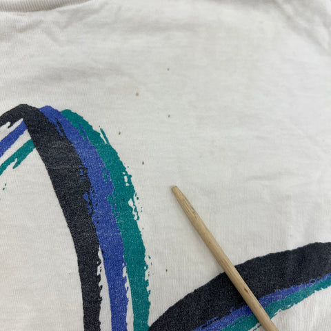 Vintage 90s Adidas Trefoil Big Logo T-Shirt Single Stitch Made USA Sz L
