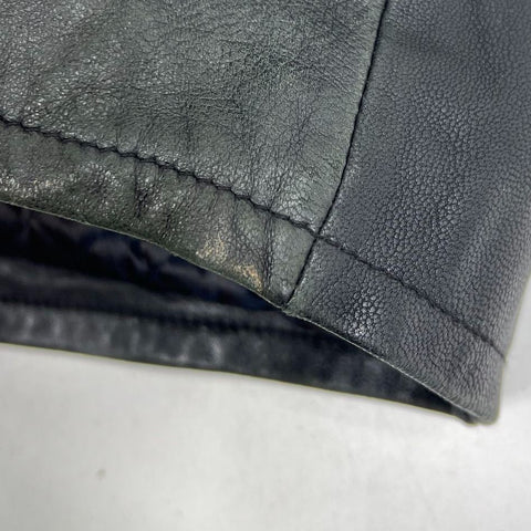 Vintage 90s Members Only Leather Bomber Full Zip Jacket Black Sz L