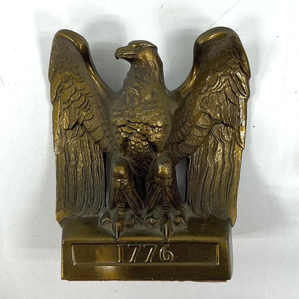 VTG Collectible Brass Eagle Figurines on Bases Lot Of 2 Shelf Desk Decor