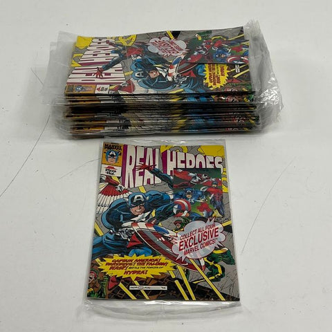 Vintage 90s Marvel Pizza Hut Real Heroes Comic Book Lot of 18 Captain America