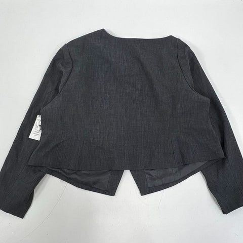 NWT Eloquii Gray Cropped Open Front Stretch Blazer Jacket Women's 22