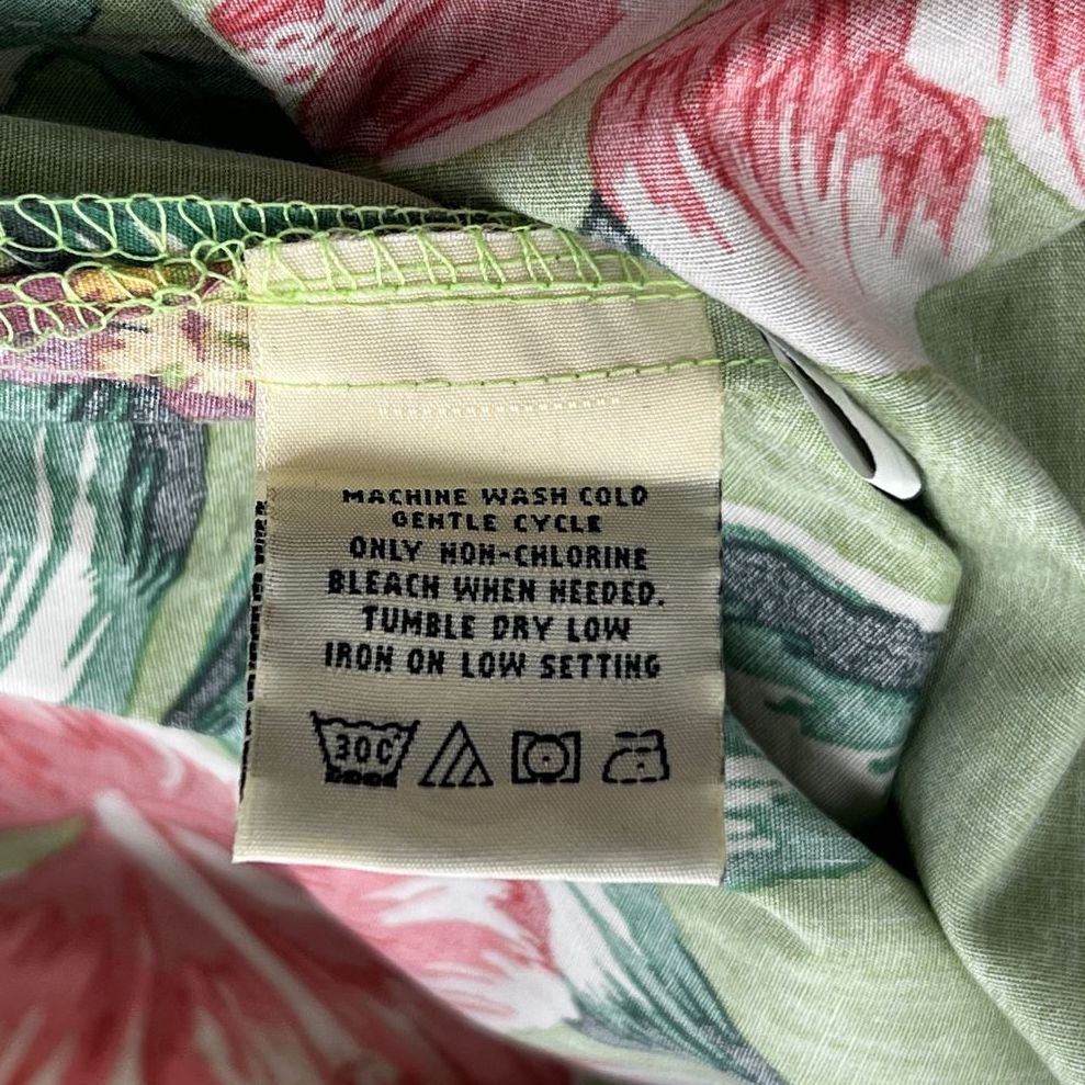 NWT Men's Cooke Street Green Tropical Print Button Up Short Sleeve Shirt Medium