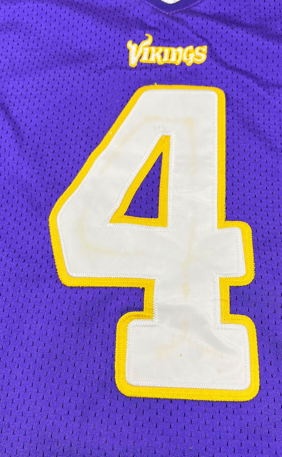 Men's Reebok NFL Short Sleeve Purple Brett Favre 44 Sports Jersey - Size 50