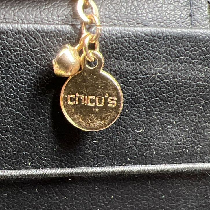 Chico's Ball and Tassel Gold Tone Necklace
