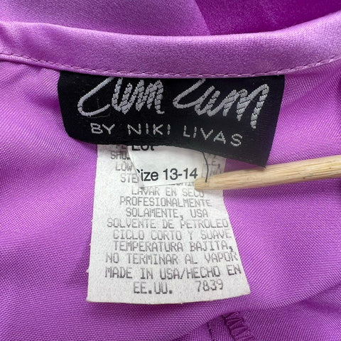 Vintage Y2K Zum Zum Purple Beaded Corset Bustier Top Maxi Skirt Set Women's