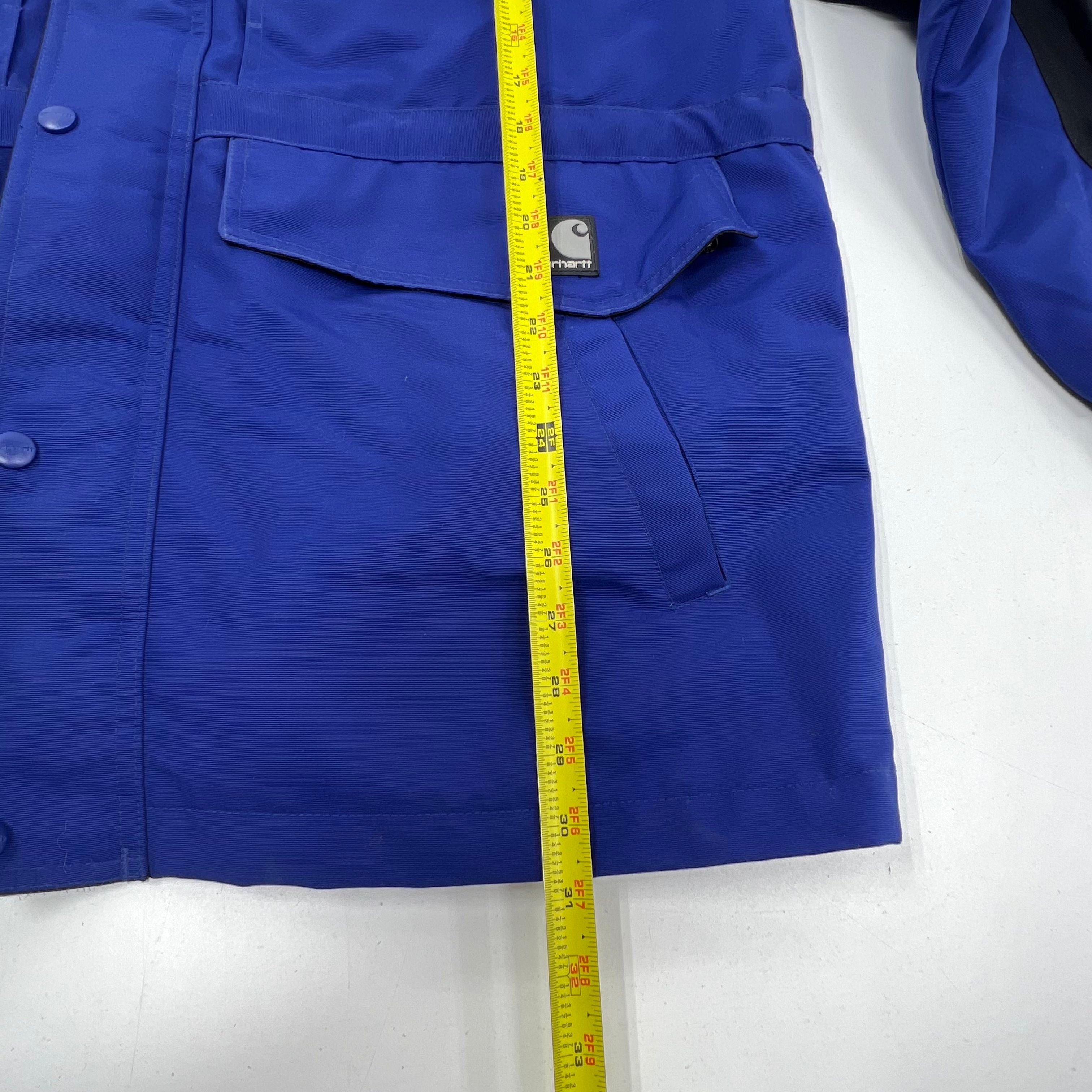Carhartt C48 Workshield Blue Black Colorblock Mesh Lined Hooded Parka Jacket