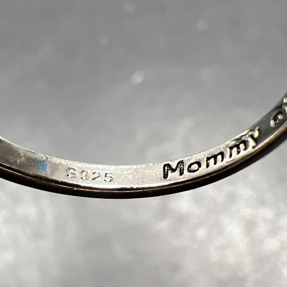 Mommy Of An Angel 925 Sterling Silver Feet Wings Rhinestone Ring Size 8