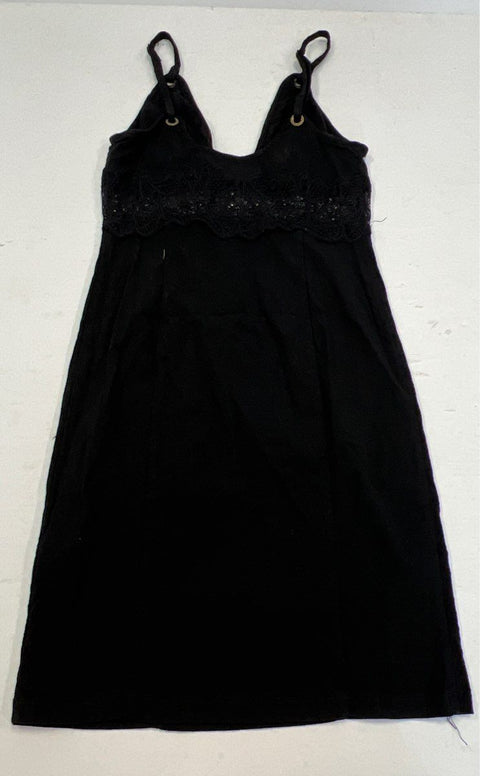 Free People Black Chemise Slip Dress Adjustable Strap Lace Trim Size XS