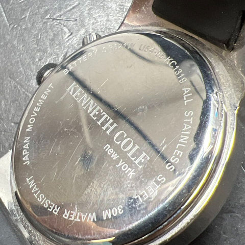 Kenneth Cole KC1319 Black Band Wristwatch New Battery
