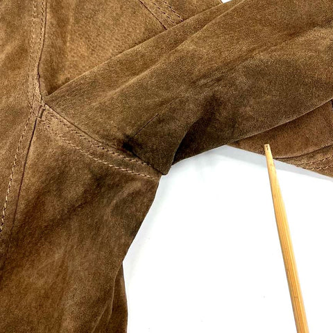 Roundtree & Yorke Brown Suede Leather Field Moto Jacket Men's Size L