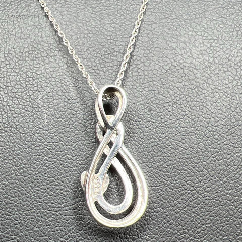 925 Sterling Silver Twist Heart Gemstone Pendant Necklace