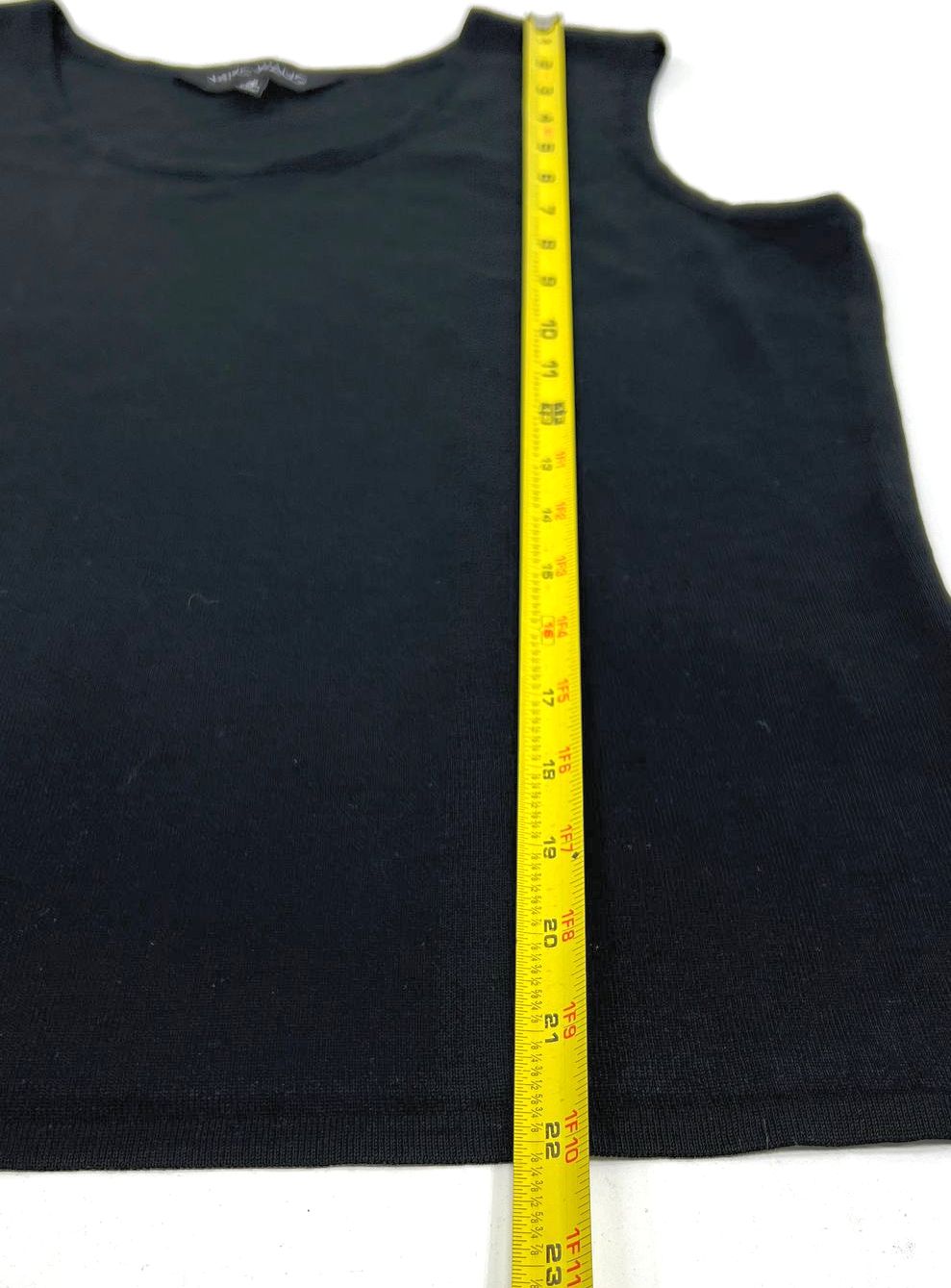 Women's Ming Wang Black Knit 90% Acrylic Pullover Tank Top - Size Small