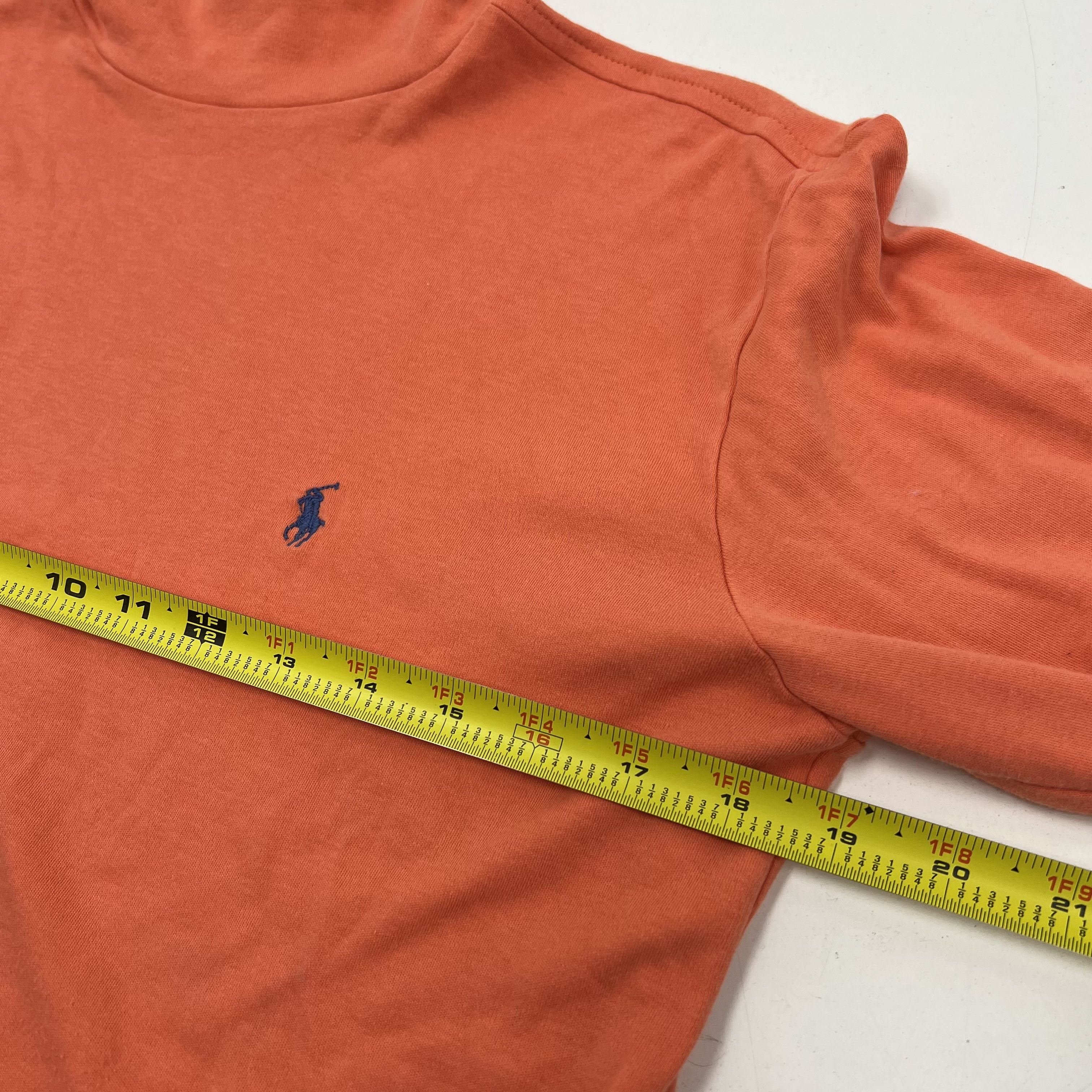 Ralph Lauren Sport Cotton Pullover Mockneck Long Sleeve Top Orange Womens M