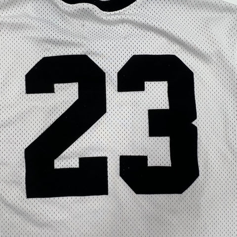 Jordan 23 Mesh Basketball Jersey White Black Short Sleeve Shirt Men's Size M