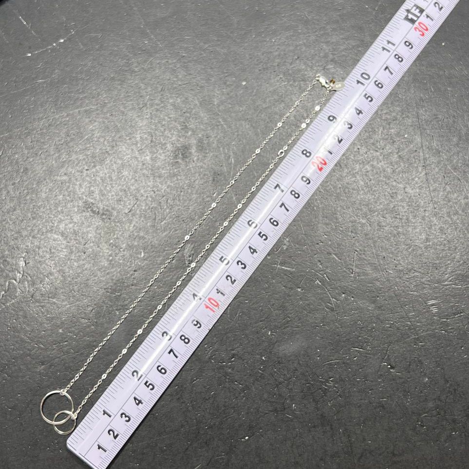 925 Sterling Silver Circles Link Chain Necklace 2.38g