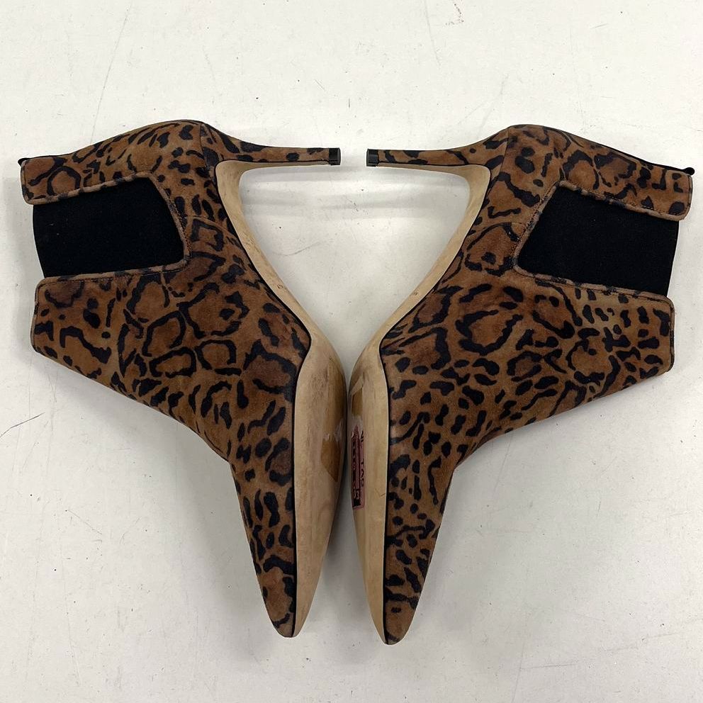 SJP by Sarah Jessica Parker Busker Leopard Suede Ankle Boots Size 41 US 11