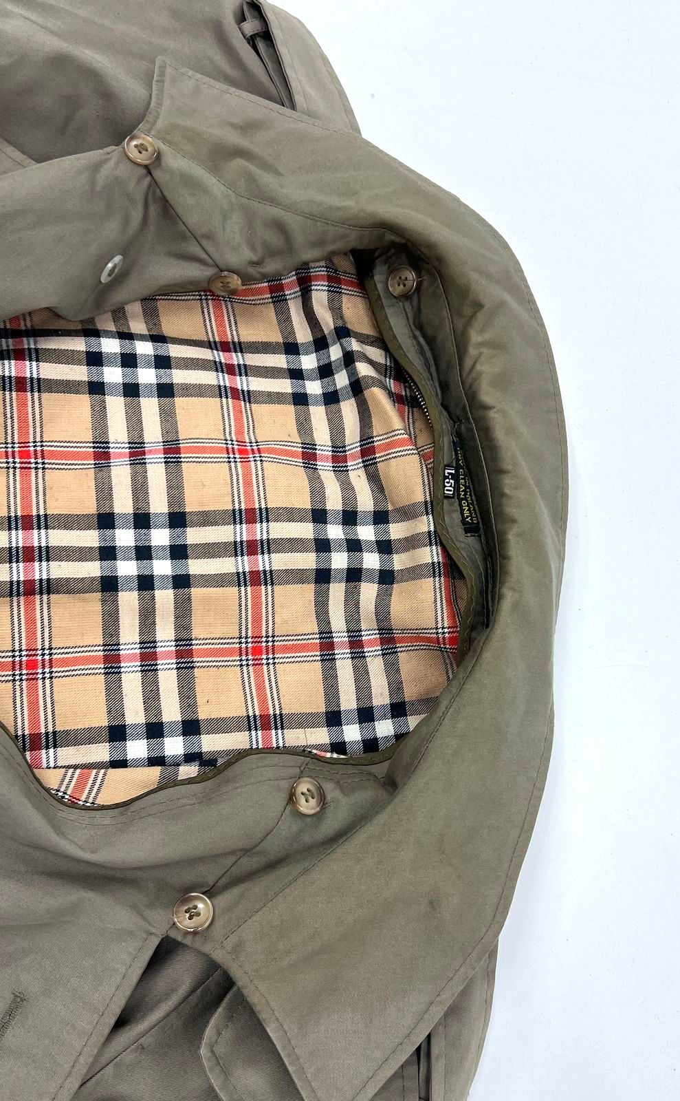 Vintage Alberto Peruzzi Plaid Lined Trench Coat Overcoat Men's L 50