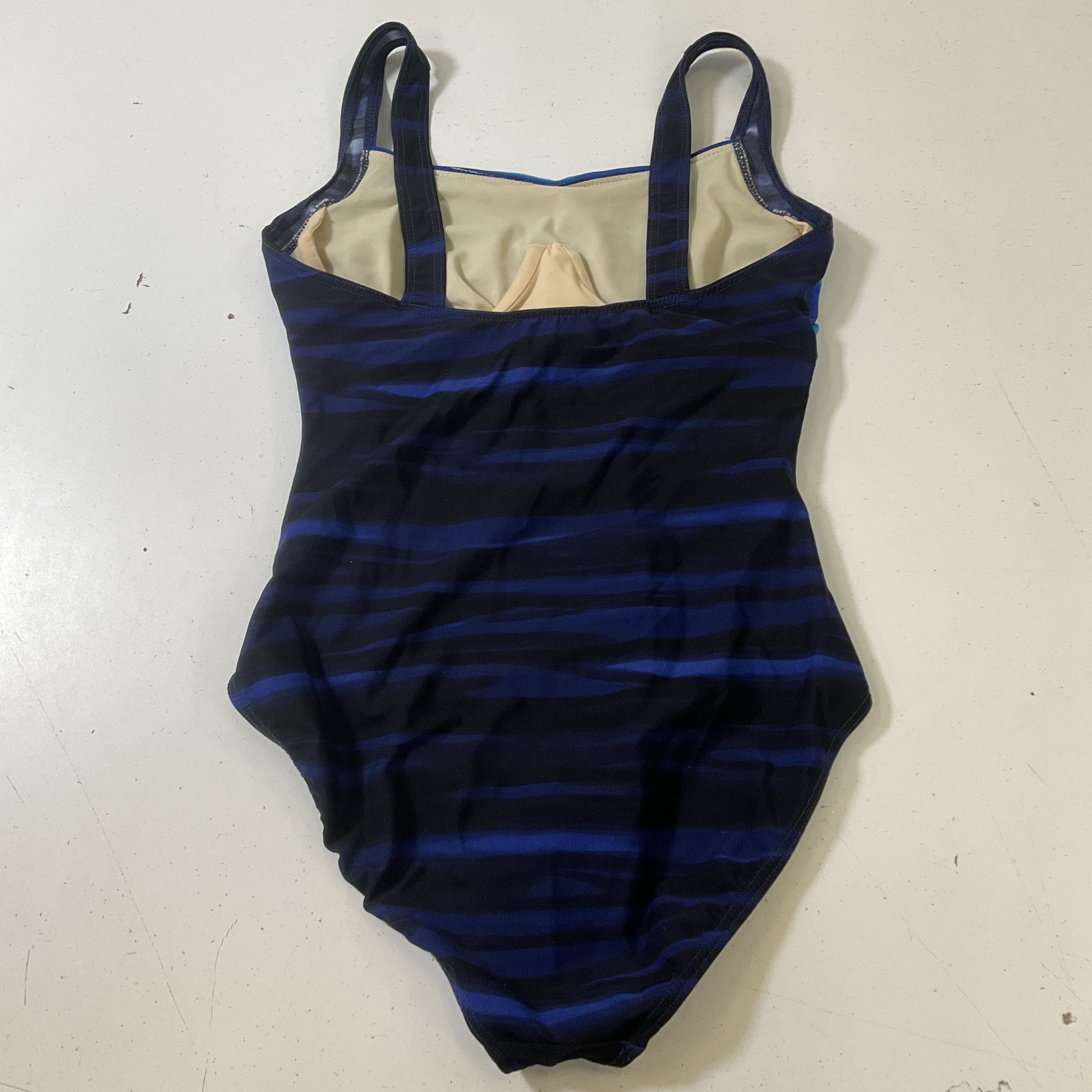 Miraclesuit Women's Blue One Piece Underwire Swimsuit High Cut Size 12 Vintage