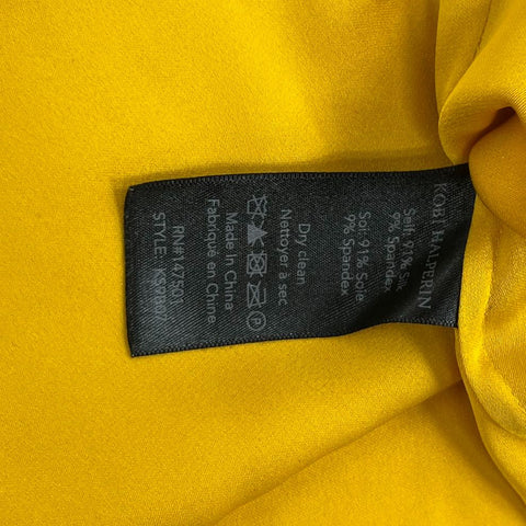 Kobi Halperin Mustard K916D2 Silk Blend Off-Shoulder Peasant Blouse Women's S
