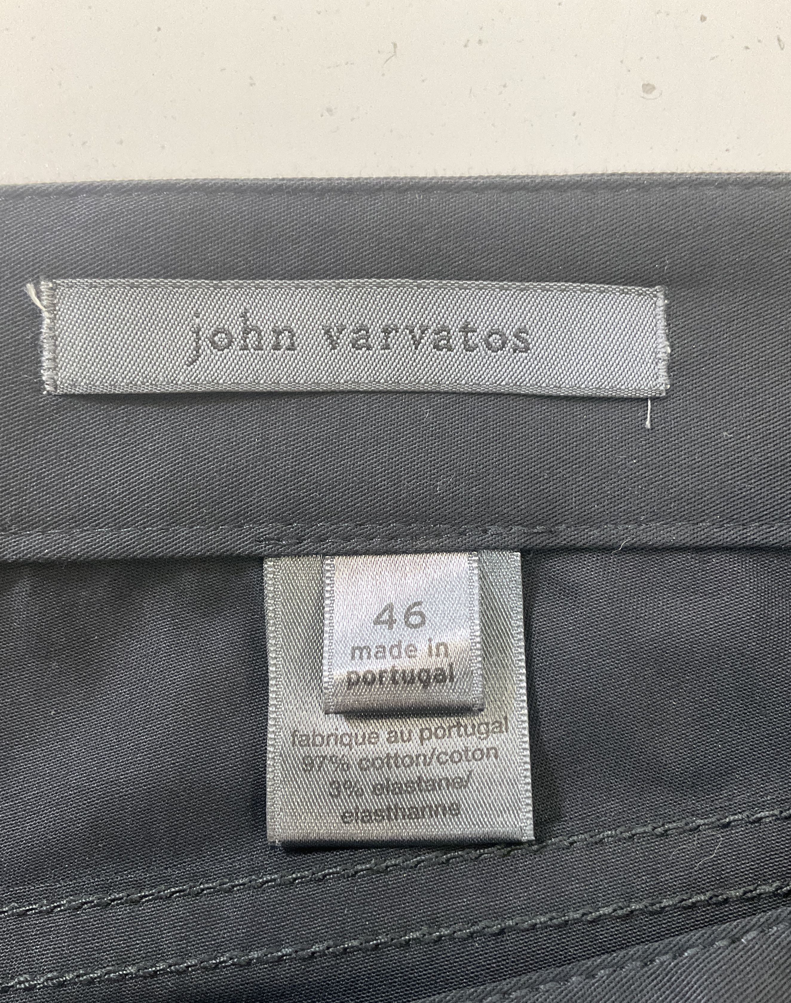 John Varvatos Men's Black Slim Fit Chino Pants Side Flap Pockets Size 46 32x32