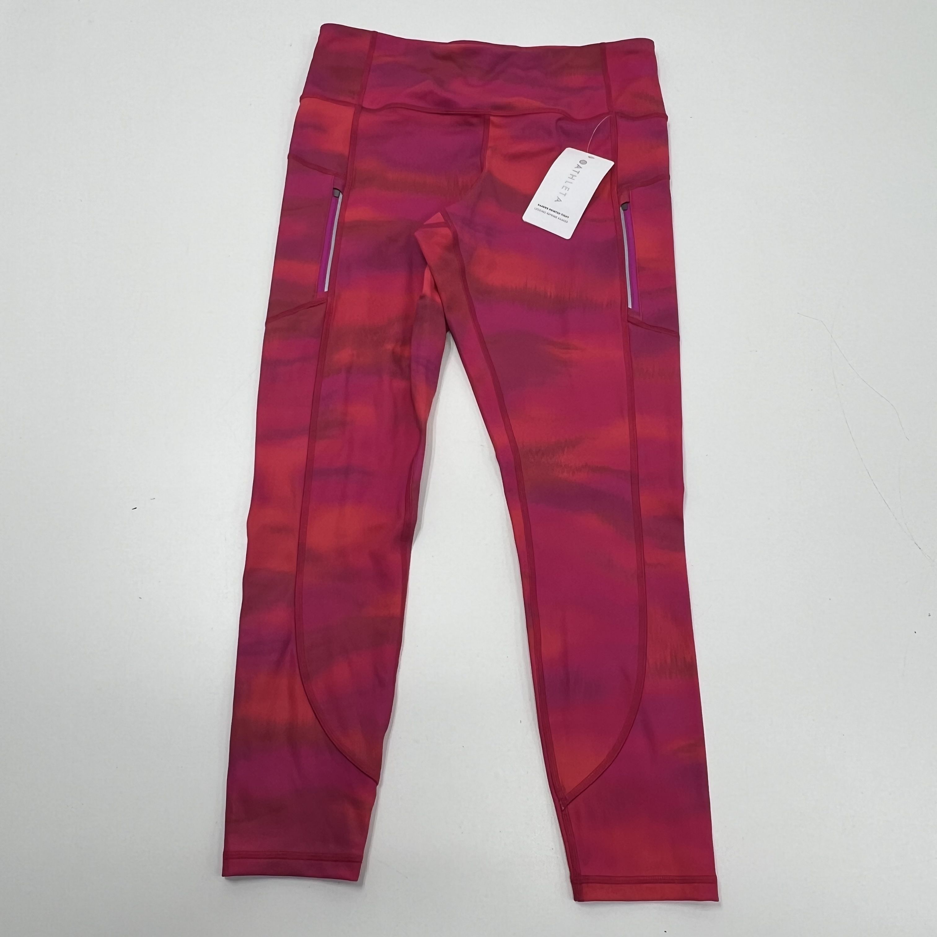 Athleta NWT Pink Rainier Printed Tight High Rise Zip Pocket Leggings Womens 1X