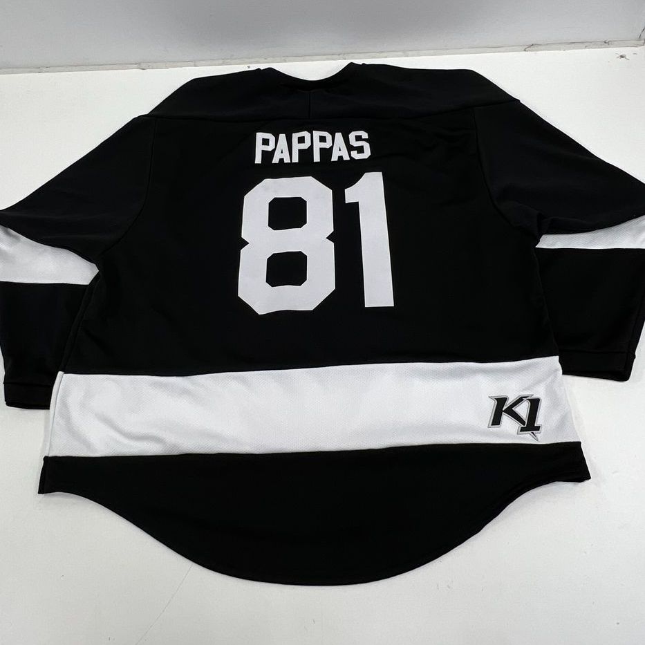 Men's K1 Sportswear Black & White Pappas Hockey Jersey Lot of 4 - Size L & XL