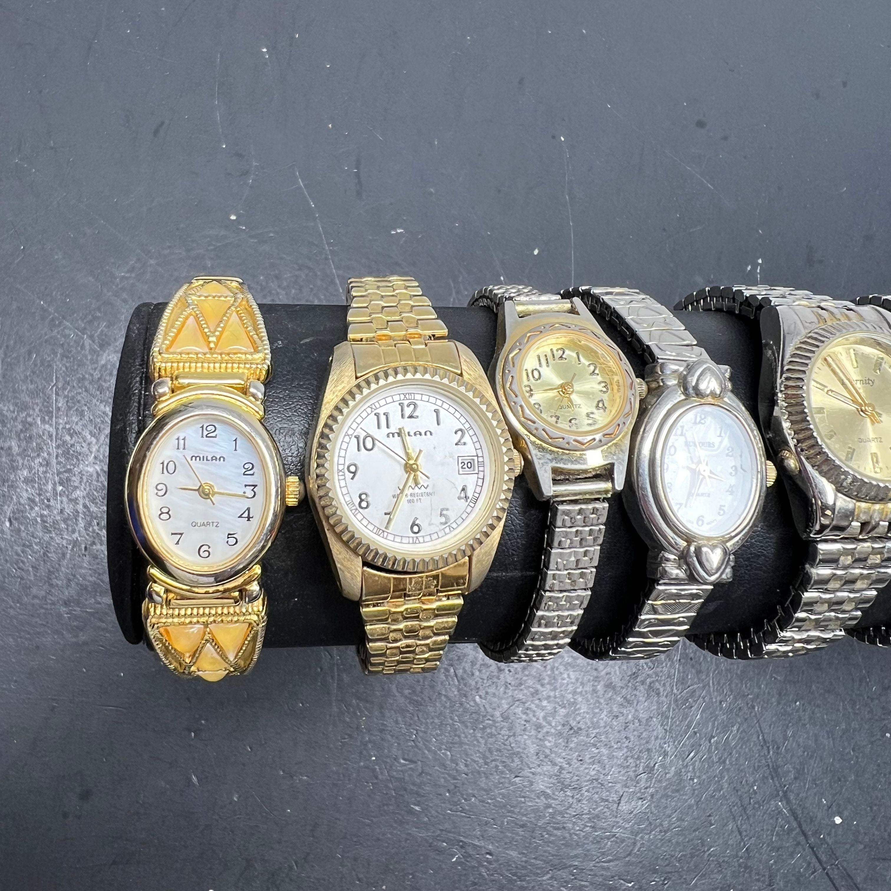 Assorted Style Band Lot Watches Milan Eternity Rumours Quartz Gold Silver Tone