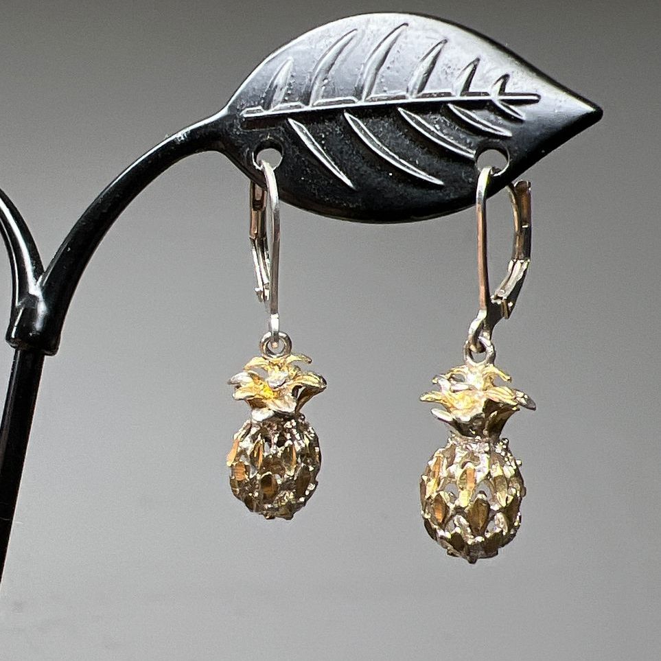 925 Sterling Silver Pineapple Dangle Earrings