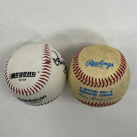 Autographed Baseball Lot (2) Rawlings Official AL Bobby Brown & Regent Balls
