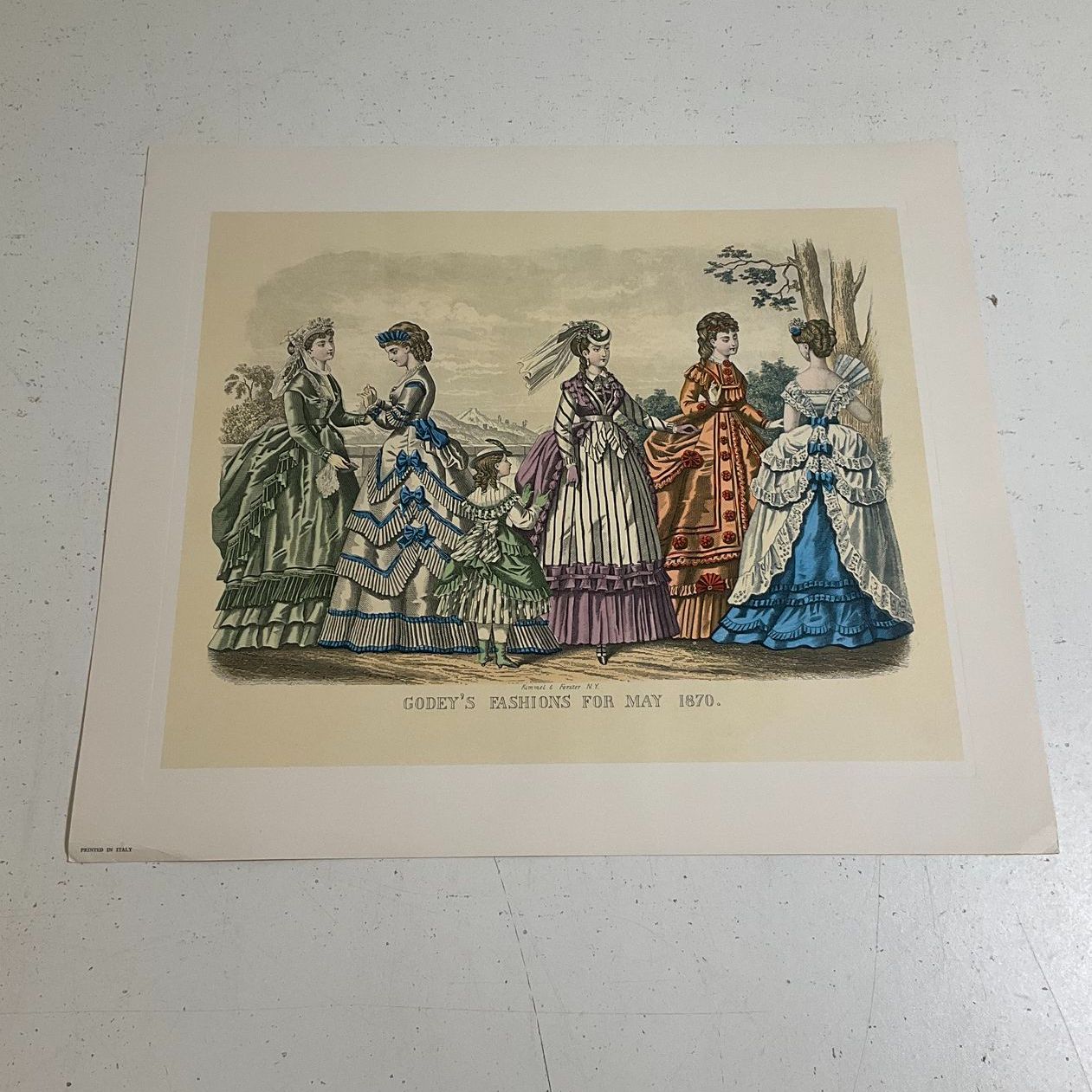 McCall's Centennial Portfolio Godey's Fashion Prints 1870 Lot of 4 12x14 Italy