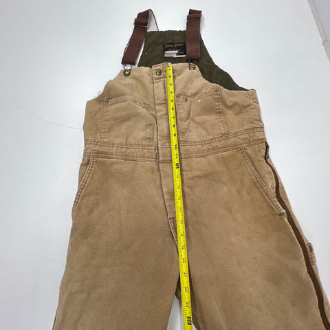 Vintage 90s Walls Zero-Zone Tan Insulated Quilted Lined Bib Overalls Men's