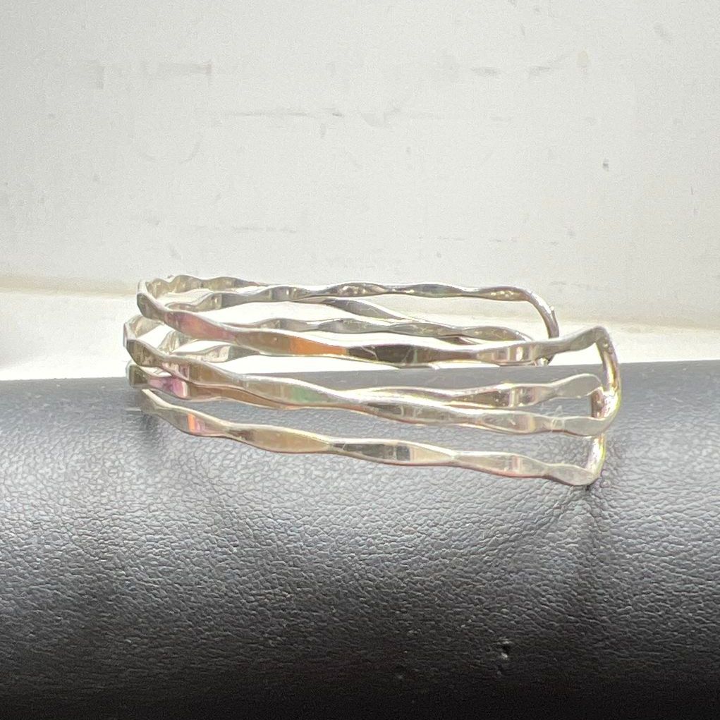 Sterling Silver Over Lapping Cuff Bracelet 10.09g