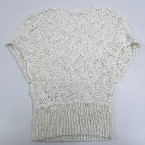 Lilly Pulitzer White Brenton Fringed Open Knit Sweater Women's Large