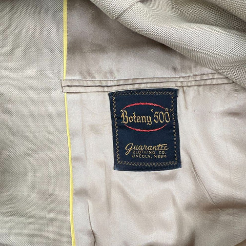 Vintage 70s Botany 500 Tan 2 Button Sport Coat Blazer Suit Jacket Sz 42