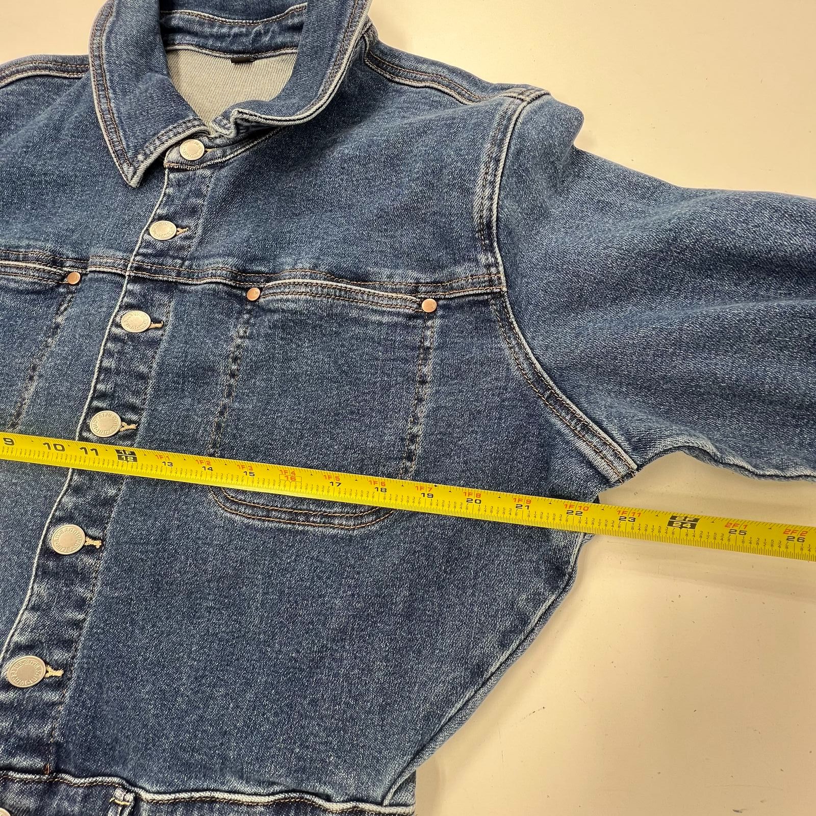 Judy Blue Med Wash Blue Denim Flare Leg Long Sleeve Jumpsuit Womens 2XL NWT