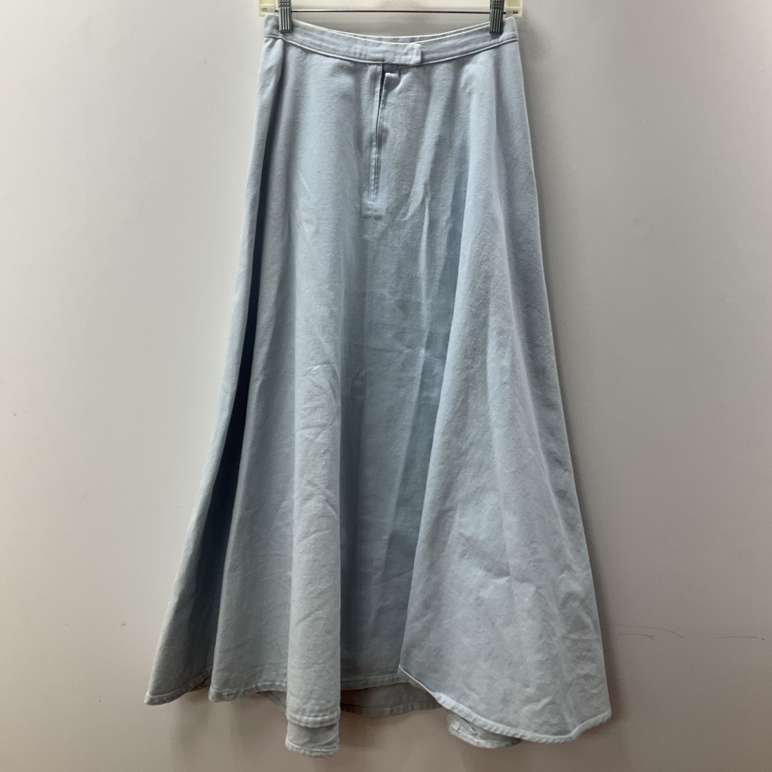 Vintage Handmade Light Blue Denim Twill Circle Full Skirt Women's Size 27" Waist