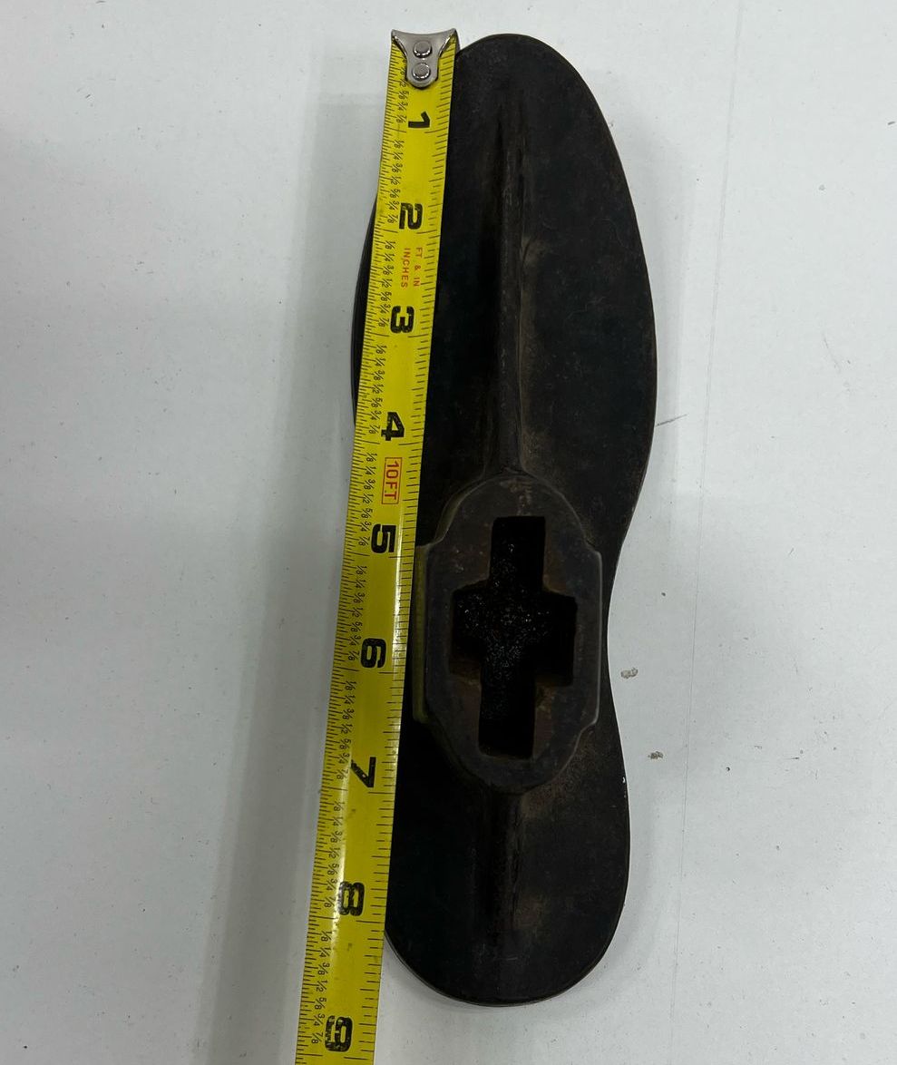 Antique Cast Iron Cobblers Shoe Stand Equipment Eclipse on Wood Block Base