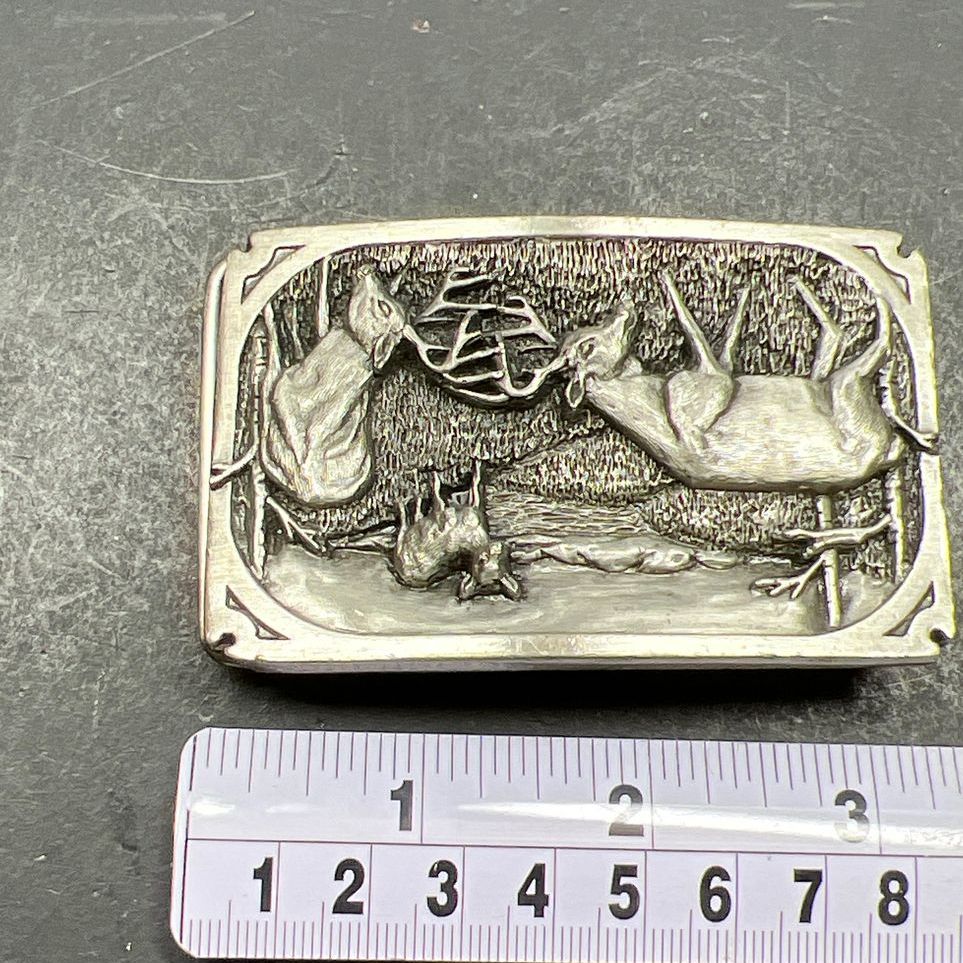 Vintage Siskiyou Deer Rutting Belt Buckle