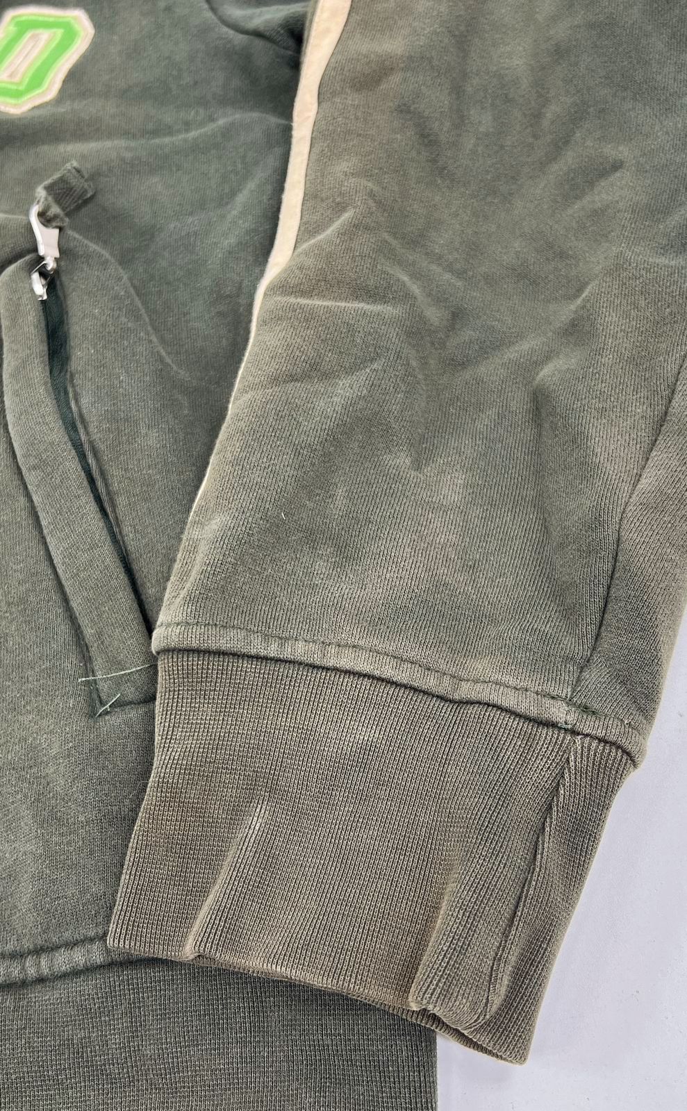 Retro Irish Gray Ireland Embroidered Spell Out Full Zip Hoodie Mens M